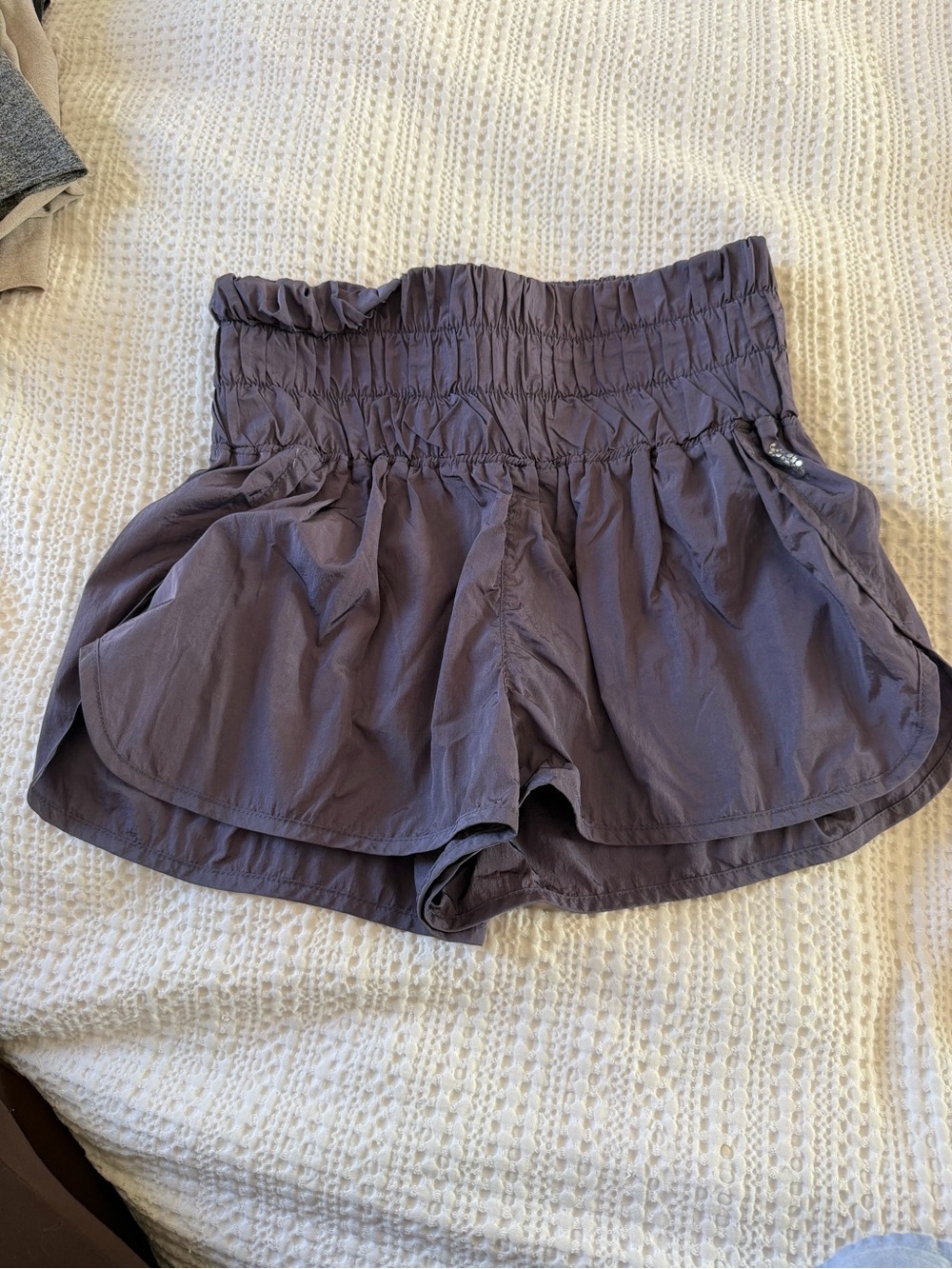 Free People High-Waist Smocked The Way Home Athletic Shorts